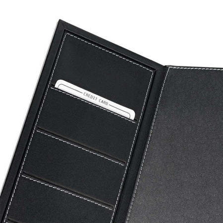 Dacasso Black Leather 34" x 20" Desk Mat with Folding Side Rails PR-1041